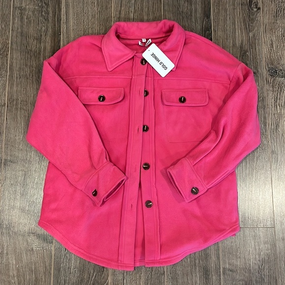 ❌SOLD❌ Gold Hinge | Magenta Boyfriend Shacket - Picture 8 of 8
